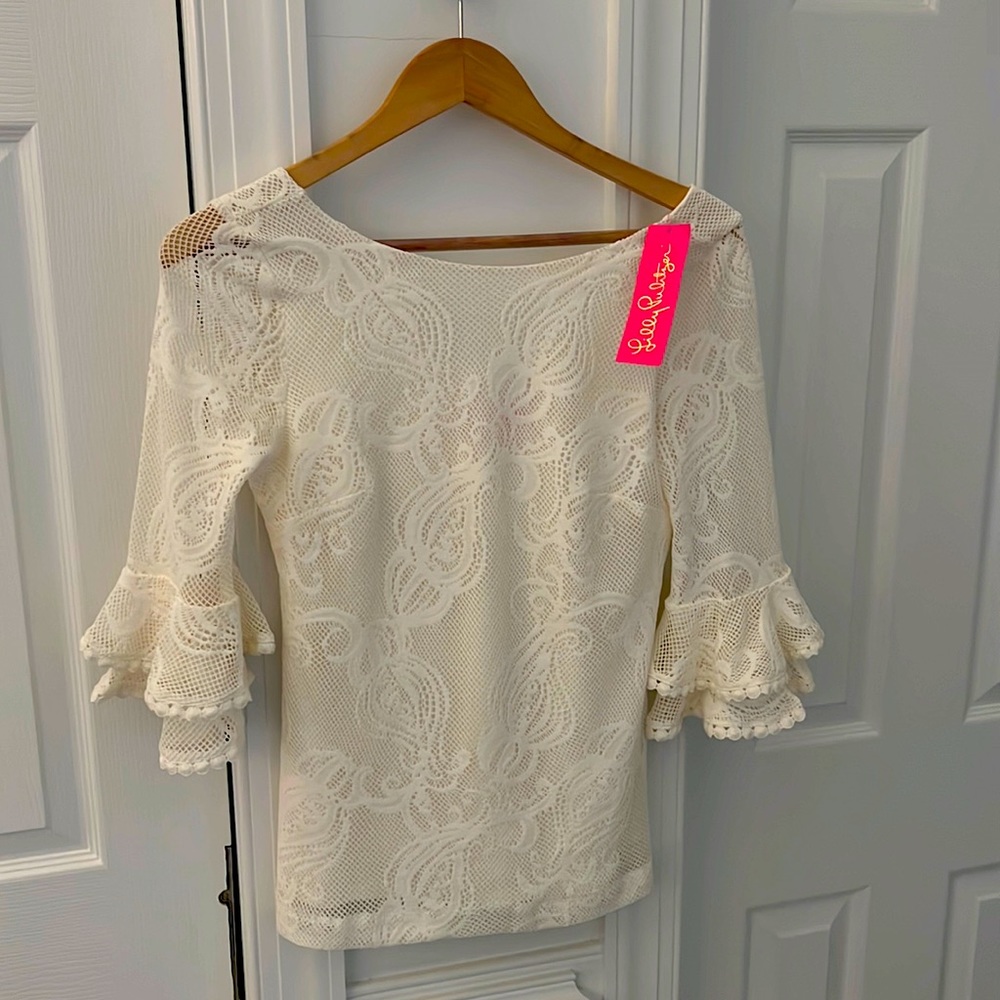 Lilly Pulitzer crochet blouse. NWT.